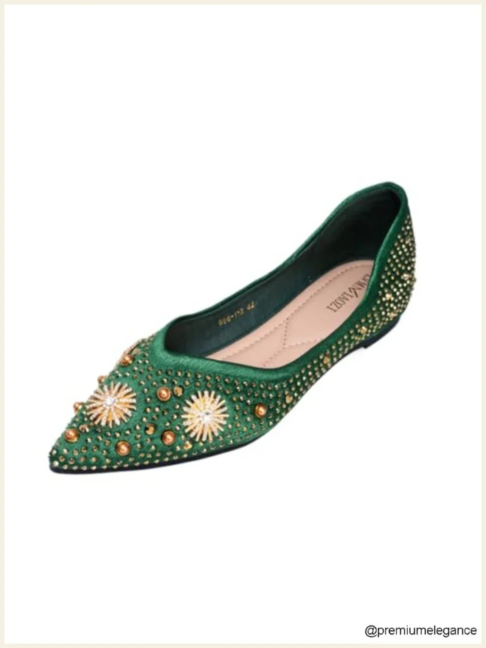 Women's Satin Pointed Toe Rhinestone Flats Low Heel Wedding Work Shoes